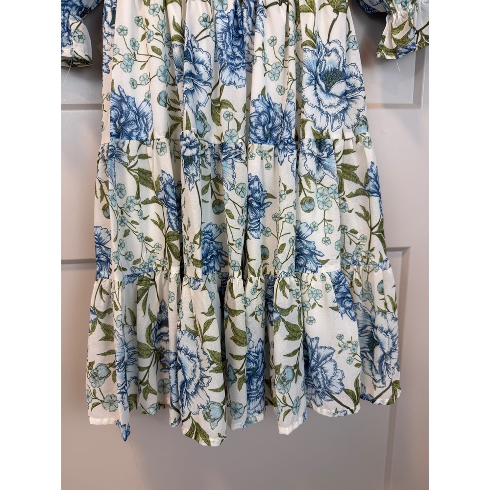 Flying Tomato Boho Cottagecore‎ Floral Puff Sleeve Mini Dress Size Small - Picture 3 of 7